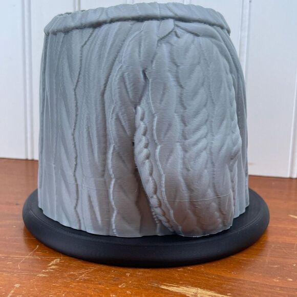 Wool Sweater Indoor Planter Pot, Cable Knit Flower Pot, 3D Printed Planter Pot - Picture 5 of 9